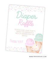 Ice Cream Baby Shower Diaper Raffle